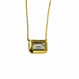 14 KY Emerald Cut Diamond Necklace