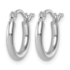Leslie's 14KW Polished Hoop Earrings