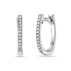 14KW Diamond Hoop Earrings