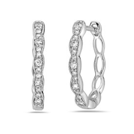 14KW Diamond Hoop Earrings