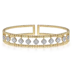 14KY Gabriel + Co Bujukan 0.85 CTTW Diamond Cuff Bracelet